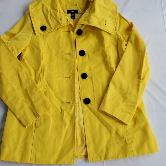 H&M FUNNELNECK LIGHTWEIGHT YELLOW GOLD JACKET SIZE 6 CHEERY SPRING - Picture 10 of 11